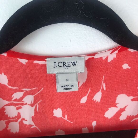 J. Crew red floral printed wrap dress - Picture 3 of 7